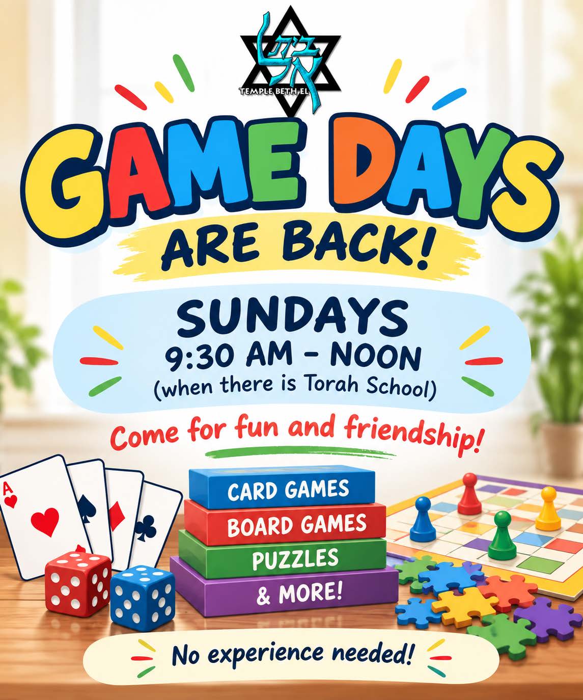 Game Days on Sundays during Torah School