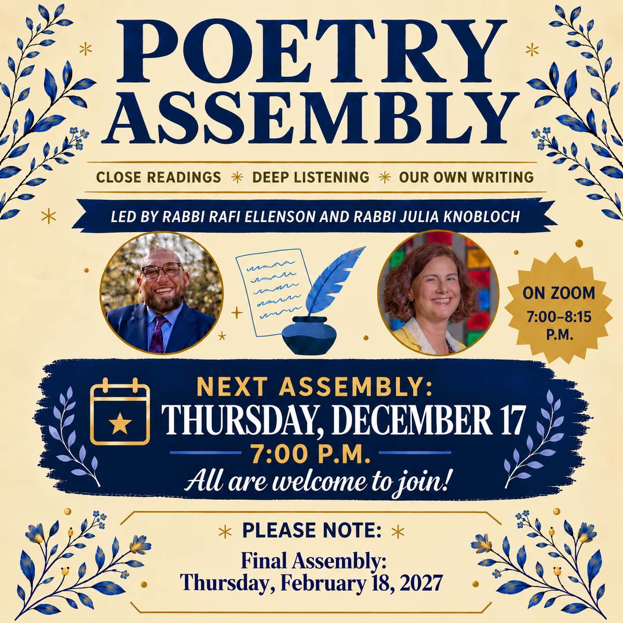 Zoom Poetry Assembly
